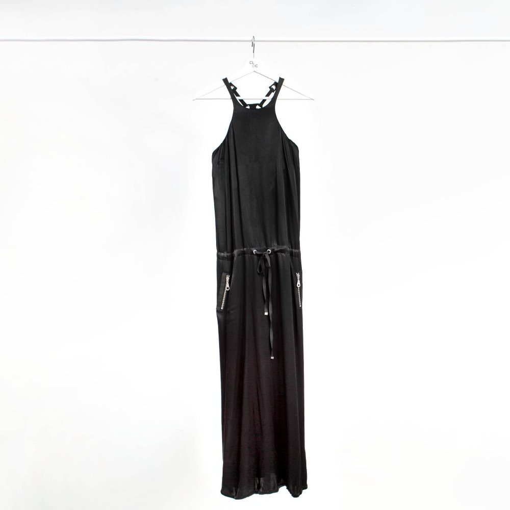 L.A.M.B Viscose Satin Maxi Column Dress